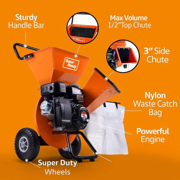 Super Handy GUO019 Wood Chipper Shredder Mulcher Ultra Heavy Duty 7HP 3 in 1 Multi-Function 3  Max Capacity New For Cheap - Image 3