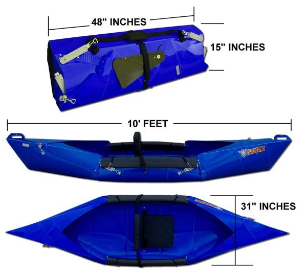 Tucktec Advanced 2020 Model 10 Ft Foldable Kayak Portable Lightweight Canoe Taupe New Supply - Image 2