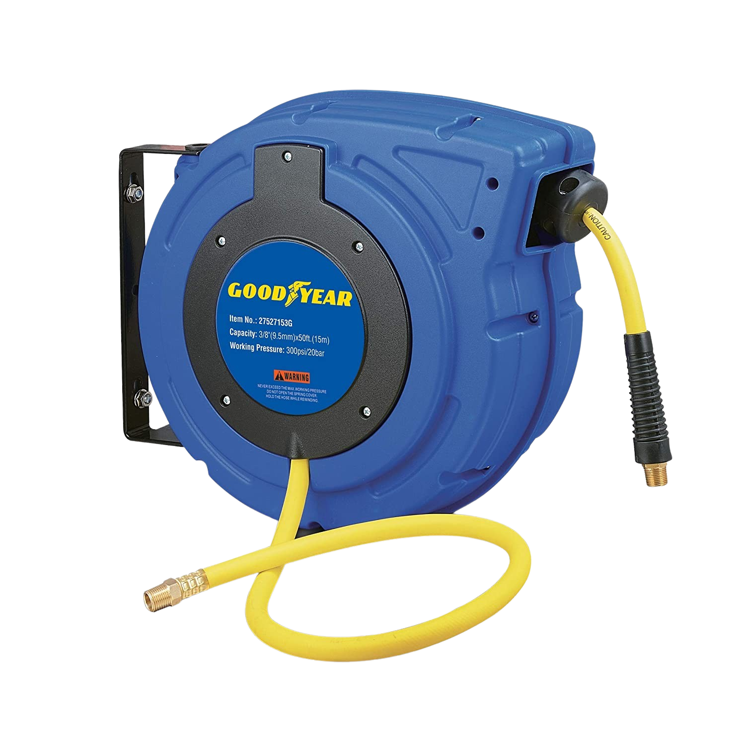 Goodyear 300 PSI 3 8  x 50  Retractable Air Hose Reel New Hot on Sale