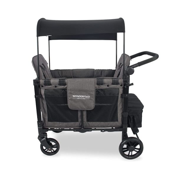 WonderFold W2 Elite Push Pull 2-Passenger Stroller Wagon Gray New Sale - Image 2