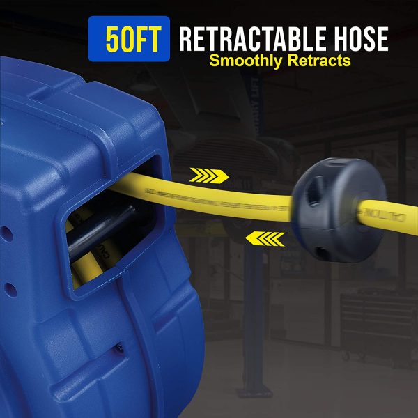 Goodyear 300 PSI 3 8  x 50  Retractable Air Hose Reel New Hot on Sale - Image 2